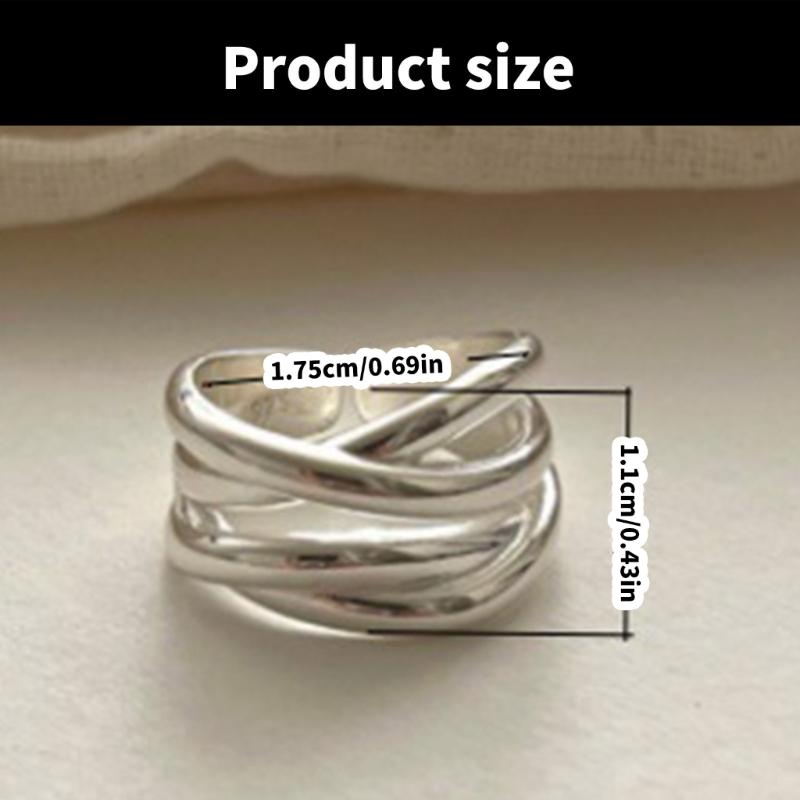 Geometric Irregular Rings Adornment Chic Irregular Line Crossed Ring For Women Great For Party And Everyday Wear
