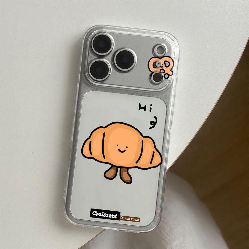 Cartoon Cow Horn Space Shell - Transparent Drop-Proof Case Compatible with Apple 17 Pro Max & 16, Fits 14/13 Pro