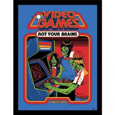 Video Games Rot Your Brains Framed Poster