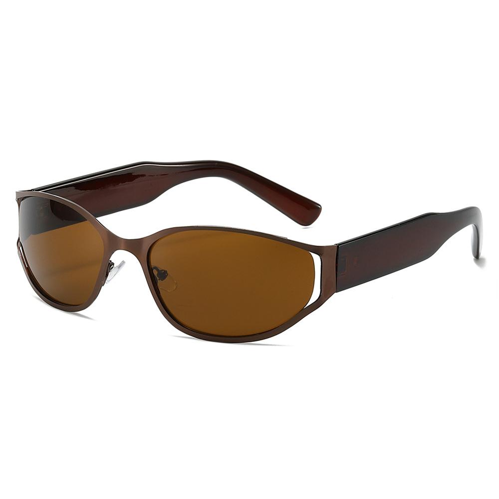 European and American fashionable futuristic tech oval frame sunglasses, new eyewear trendy millennial style sun-protection sunglasses