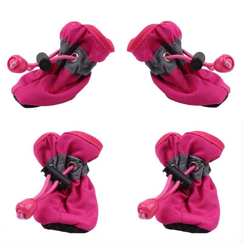 4Pcs Pet Dog Rain ShoesDog Booties Anti Slip Waterproof Dog Rain Shoes Thick Warm Dog Puppy Dog Socks Booties