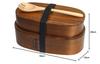 YFWOOD Bentwood Lunch Box, 1000ml, with Spork, Conveniently Stored, Oval Two-Tier Nesting Box, Made of Natural Cedar Wood, Genuine Lacquer Finish, Moi