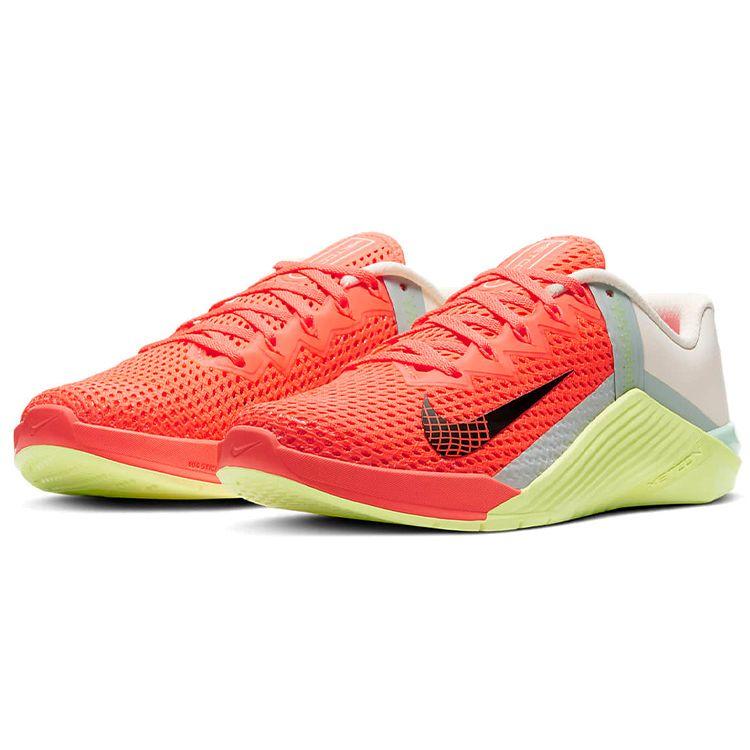 Nike Metcon 6 Bright Mango Light Zitron Women Sneakers Orange Barely-Green Dark-Smoke-Grey AT3160-800