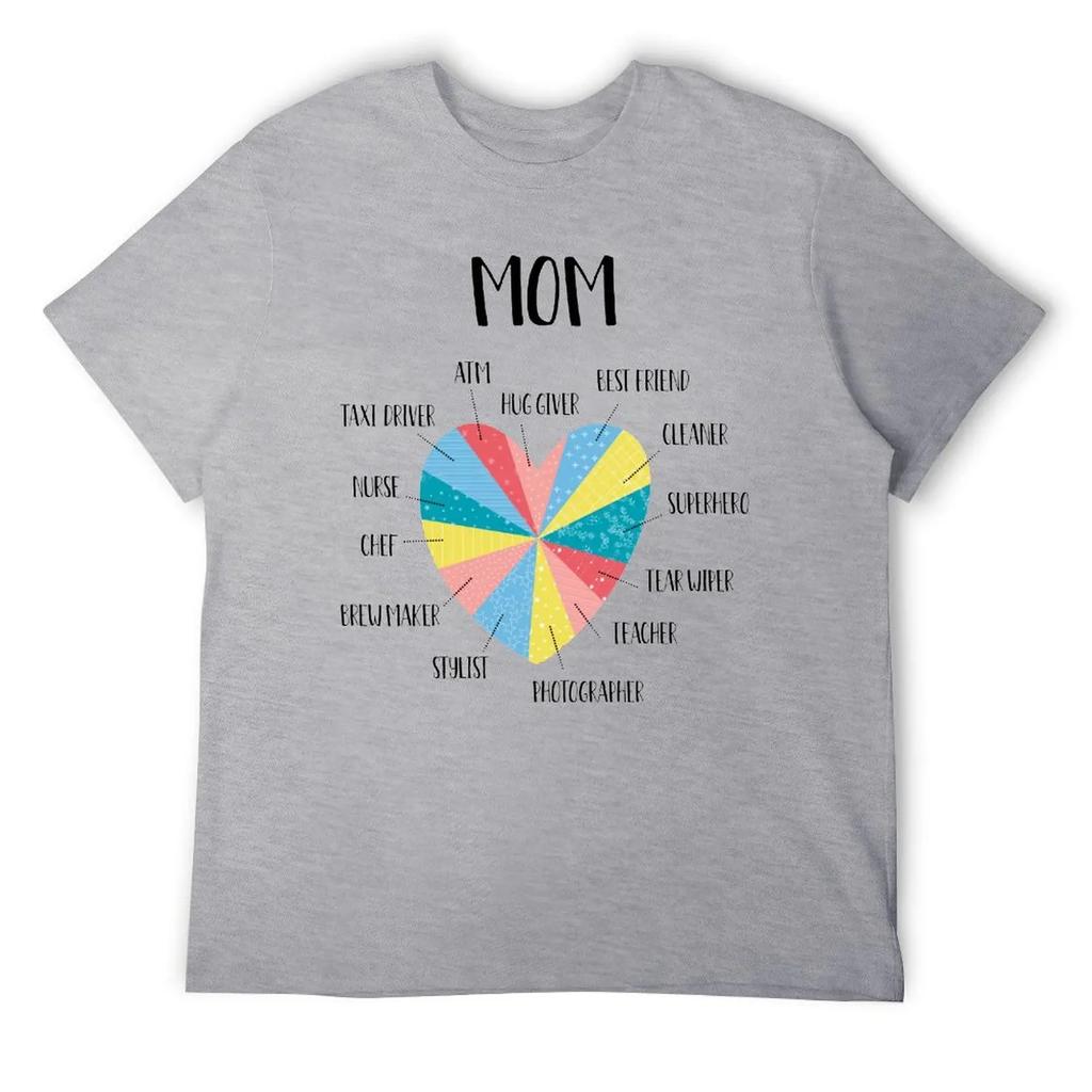 Mother's Day Mom Heart Multitasking Funny Mom Mom T-shirt Crewneck Campaign Top Tee Hipster Leisure Funny Geek USA Size