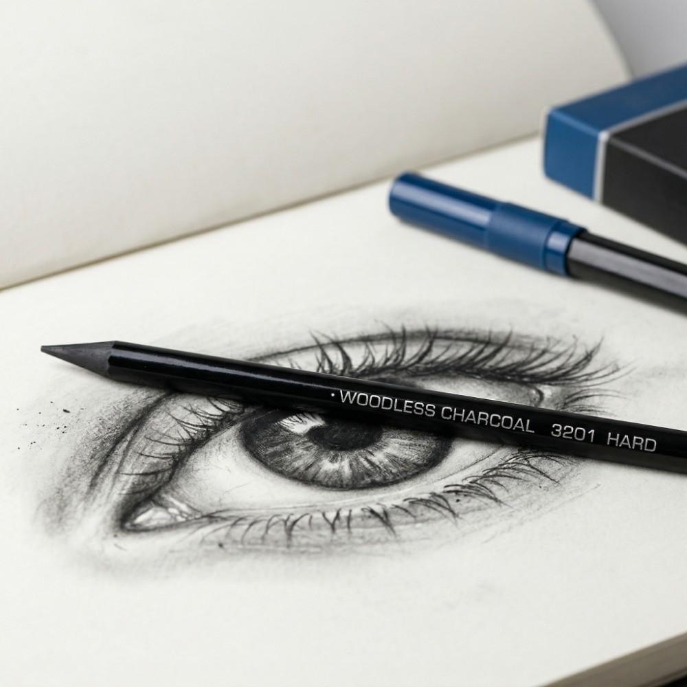 3 matite a carboncino senza legno, dure, medie e morbide, per disegno e schizzi, ideali per artisti.