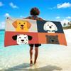 1pc Pet-Friendly Market Theme Beach Towel, Cute Pet Day Beach Towel, Soft, Absorbent, Quick-Drying, Suitable for 6 Scenarios