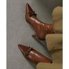 Shoes for Women Fashion Zipper Women's Boots Autumn Pointed Toe Solid Sexy Dress Short Barrel Stilettos or Thin Heels Boots