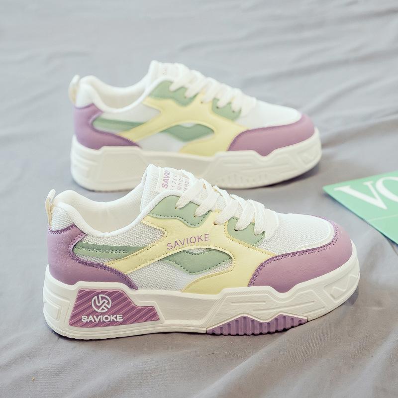 

Весенние новые универсальные женские спортивные и повседневные маленькие белые туфли на толстой подошве, увеличивающие рост, обувь для скейтборда, весна и осень 35