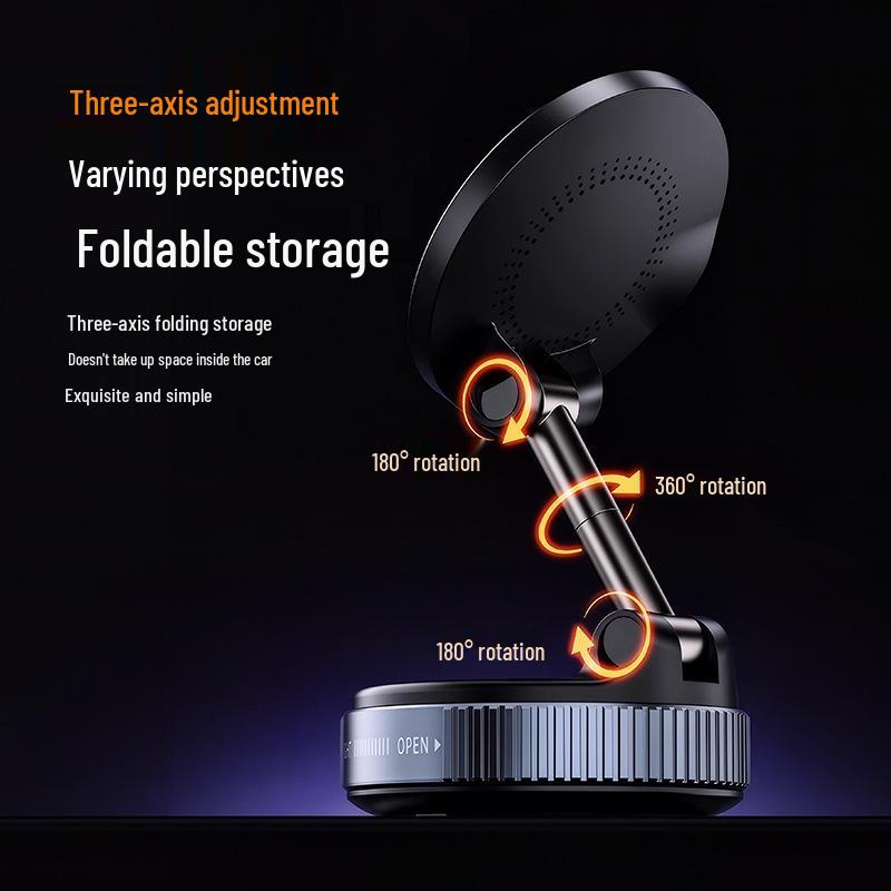 Universal Wireless Car Phone Holder with Navigation Mount, 360° Rotation & Suction Cup