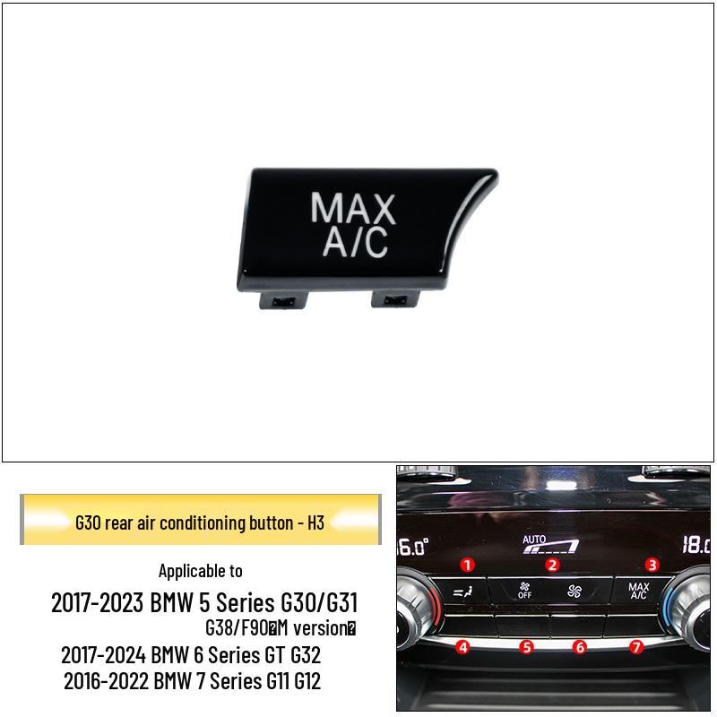 Compatible with BMW 5 Series, 7 Series, GT, 6 Series, G32, G30 Rear Air Conditioning Switch Buttons