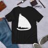 STRAIGHT CUT T-SHIRT Fluffy White Cat Shirt Folk Art Birthday Housewarming Gifts Plants Outsider Art Weird Stuff Quirky Whimsical Abstract