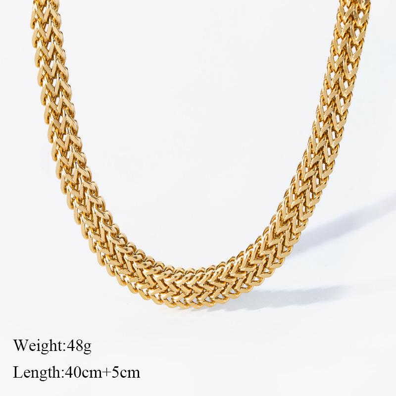 18K Gold Plated Heavy Duty Stainless Steel Chain Necklace – Hip Hop Punk Streetwear Accessory
