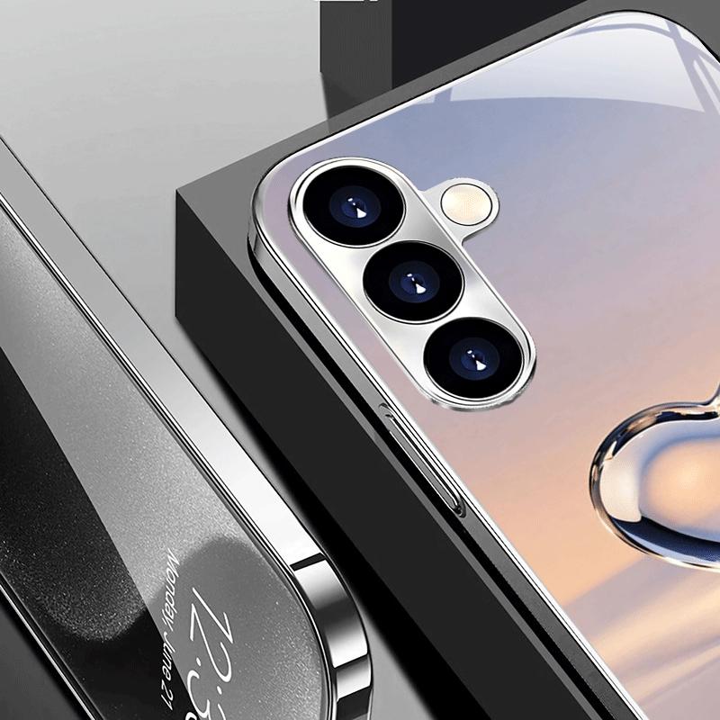 Zaawansowane kryształowe szklane etui na telefon w kształcie serca, odpowiednie do Samsung Galaxy S26 S25 S24 S23 S22 S20 FE/Ultra/Plus, odporne na wstrząsy
