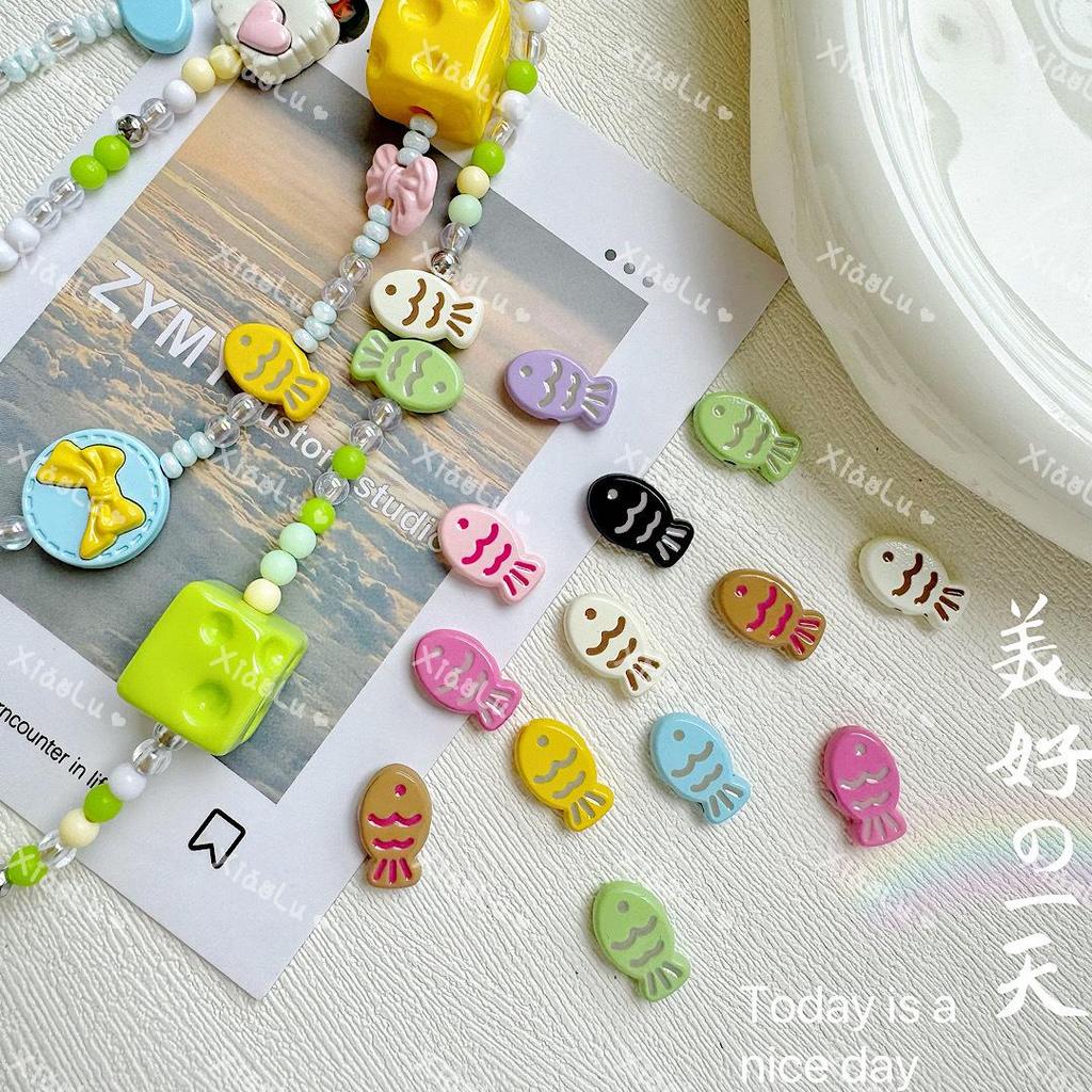 Colorful Macaron Fish & Butterfly Bead Kit for DIY Bracelets, Necklaces, Hair Accessories
