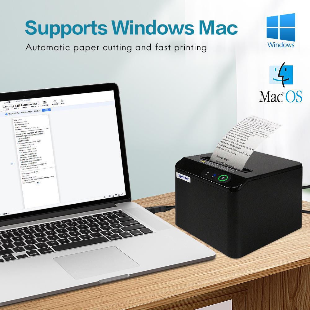 Xinye T80Q 80mm Multi-Port POS Printer with Auto Cutter for Kitchens