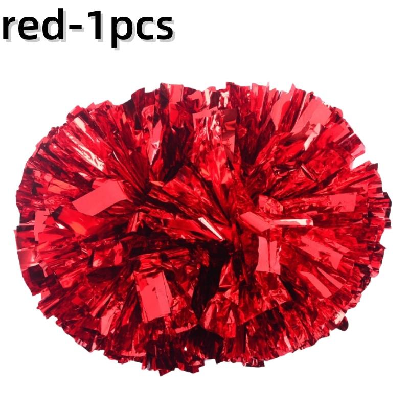 Cheerleading Pom Poms with Handle Cheer Balls Big Gold Silver Red Yellow Blue Hand Dance Pompoms Accessories for Women Girl Kids