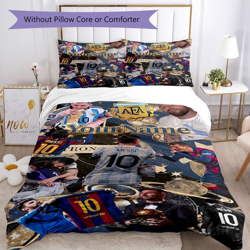 Messi 210 Customize your name Bedding Set Breathable Duvet Cover with Pillowcases Home Decoration Birthday Gift