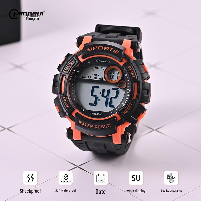 

Mingrui Подростковый Хронограф: Водонепроницаемые, Светящиеся, Многофункциональные Спортивные Часы для Студентов оранжевый