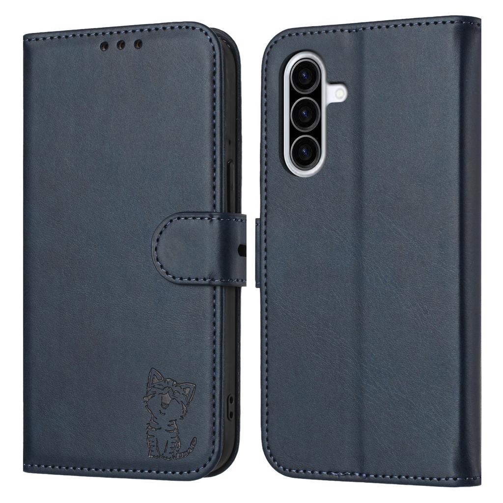 For Samsung Galaxy A17 5G/A26 5G Case Happy Cat Pattern Imprinted Leather Wallet Phone Cover