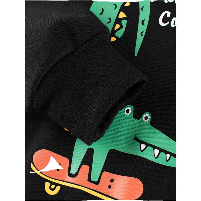 27Kids Children's Clothing Autumn and Winter Fleece Sweatshirt for Boys Crocodile Fleece Clothes Baby Boy Pullover Top