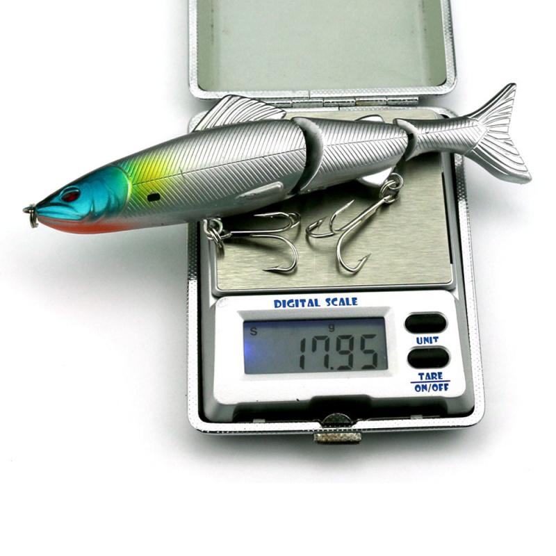 Multi-section Simulated Fish Lure Bait13CM 17G 4No. Hook with Rattle Beads Hard Bait Fake Bait Fishing Gear Fish Bait Long Casti