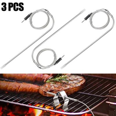 3Pcs Thermometer Stainless Steel Probes Grilling Meat Grill Cooking Replacement Probe For BBQ Food Monitor Temperature 0 -300 °C