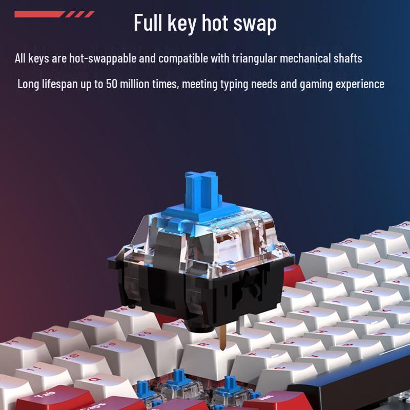 Gaming Mechanical Keyboard - 104 Keys with Blue, Red, Black, or Brown Switches for eSports, Girls, and Office Use