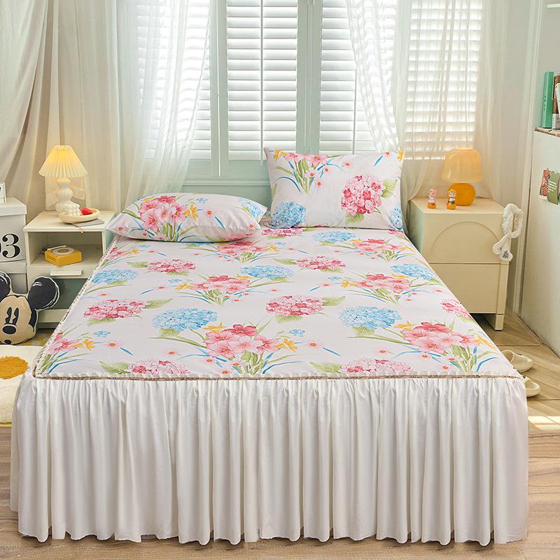 

Спальня Бытовая цельная шлифовальная юбка-кровать Однотонное приятное для кожи покрывало Покрывало для спальни Простыни для студенческого общежития 180 * 200cm