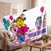 Mr. Men & Little Miss Personalized Flannel Blanket, Custom Printed Text Name, Warm Soft Blanket For Couch Bed