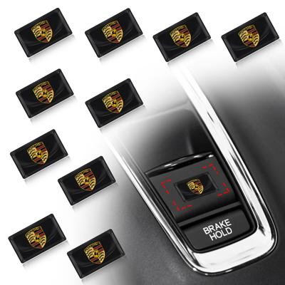 2/5/10 Pièces Autocollants 3D Emblème Logo de Volant de Voiture en Fibre de Carbone Pour Boxster Cayenne Panamera Macan Cayman 911 918 996 917 991