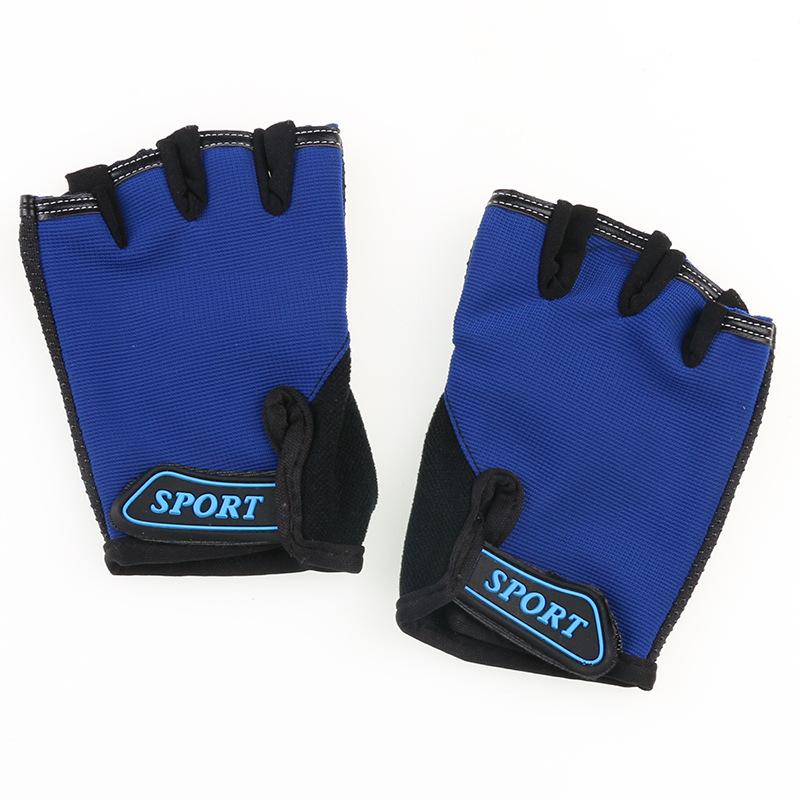 Children's Half-finger Gloves Students Outdoor Cycling Breathable Fashion Gloves Roller Skating Mountain Bike Bicycle Leaked Gloves