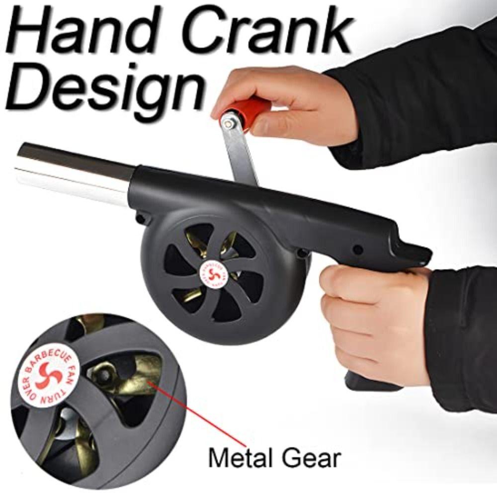 Durable Hand-cranked Air Blower Black BBQ Grill Fire Bellows Tools Barbecue Fan Outdoor