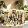 Custom Name Personalized Crayon Shin Print Blanket, Home Decor, Bedroom, Sofa, Camping, Couch, Gifts for Birthday ChristmasEnthusiasts