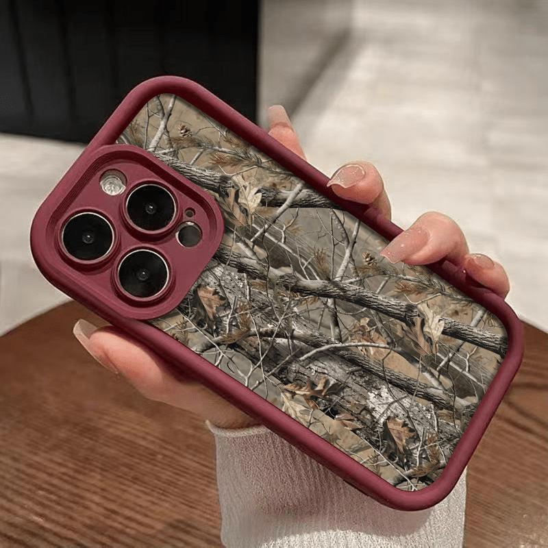 Forest Tree Pattern Camouflage Pattern Phone Case Suitable for iPhone 17 16 15 14 13 12 11 Pro/Max/Plus Anti Drop and Anti Shock