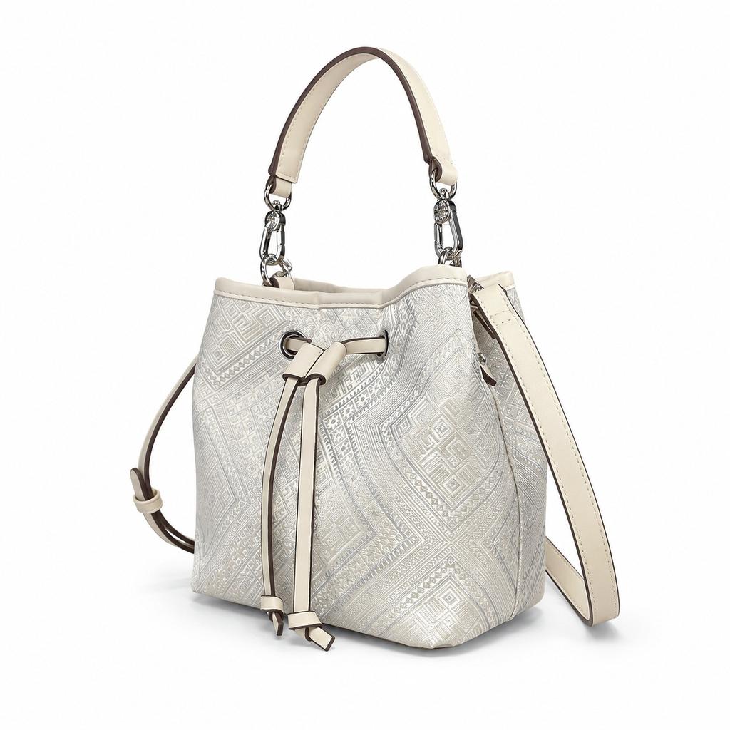 cross body bag for women, Vintage Jacquard Bucket Bag, Ladies Drawstring Shoulder Handbag