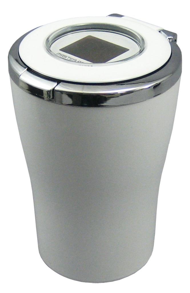 Tsuchiya Yac Car Useful Open Ashtray, Ash, White/Chrome Plated, One-Push Type, PZ-483