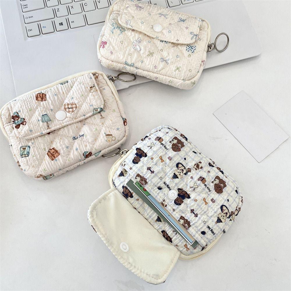 Multifuctional Mini Canvas Coin Purse Korean Style Sanitary Napkin Storage Bag Cute Wallet  Travel