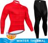 2025  Winter Thermal Fleece Cycling Jersey Set Man's Long Sleeves Cycling Kits Mountain Bike Jersey Road Bike Cycling Suit