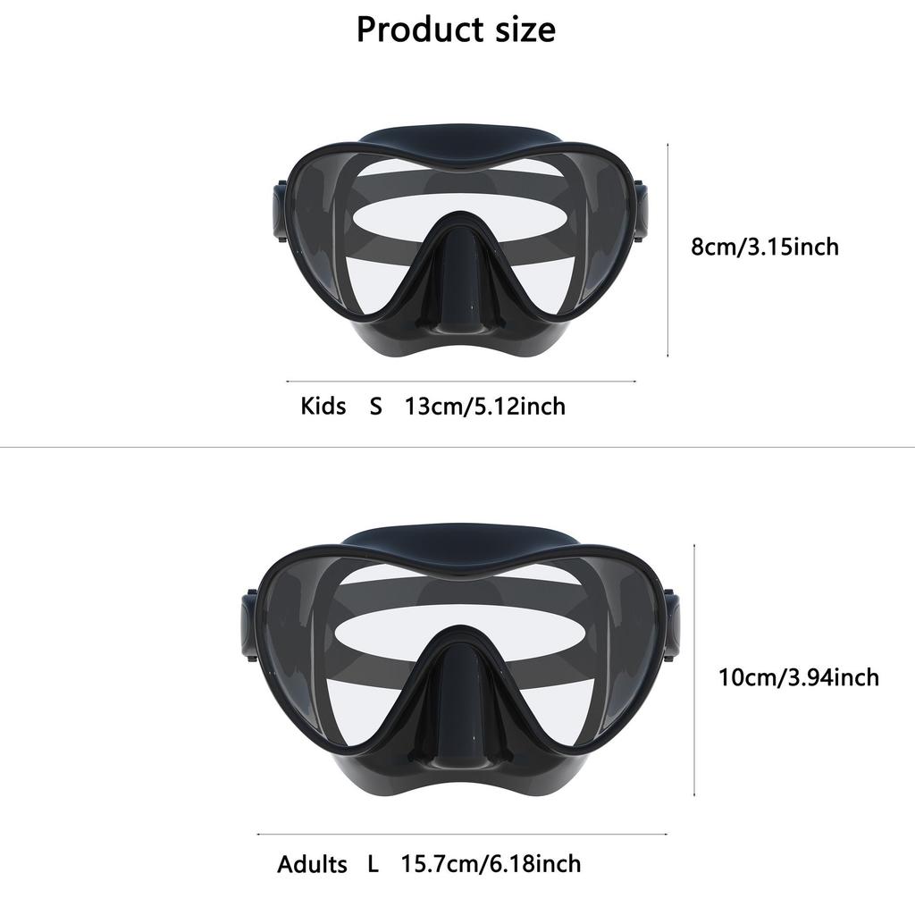 180° Ultra-Wide Angle Diving Mask for All Ages, Silicone Waterproof Goggles for Deep Diving and Snorkeling
