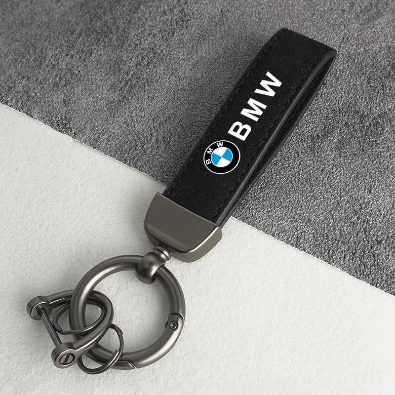 BAGD7 2026 Car Sticker Leather Car Emblem Keychain Rings Keyring For BMW F30 F10 E90 F20 E46 E60 E70 E39 E36 E87 X7 E92 E91 E28 X3 X1
