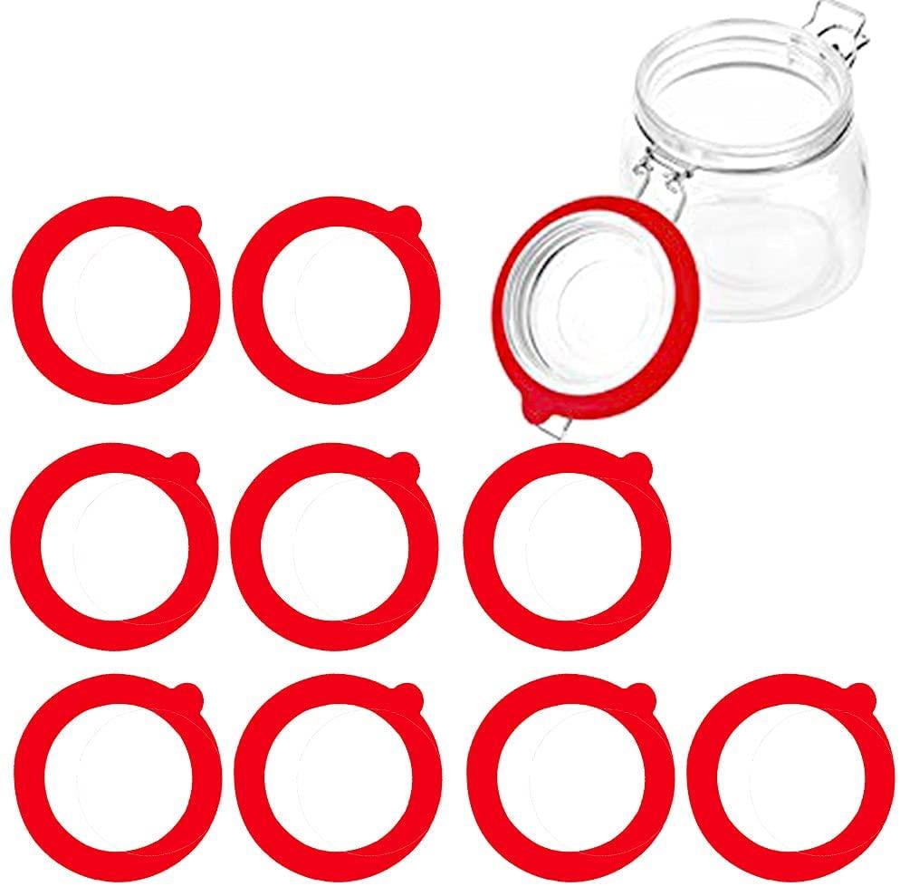 5pcs Silicone Replament Gasket Airtight Rubber Seals Rings Leak-Proof Canning Seals for Glass Clip Top Jars Storage Containers