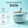 Salad spinner with dual drainage holes, 4.2-quart capacity, non-slip base and hand crank, for washing and spinning vegetables and fruits (1 piece)