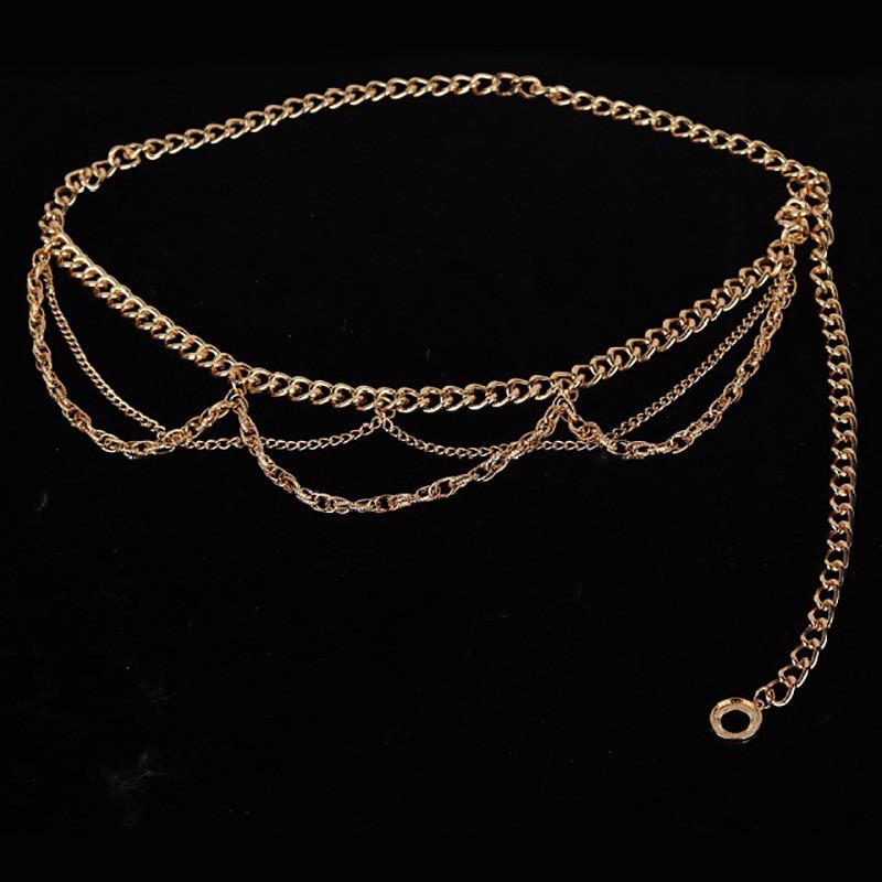 Waist Metal Ladies Chain With Carved Details Elegant Jewelry For Winter Seasons