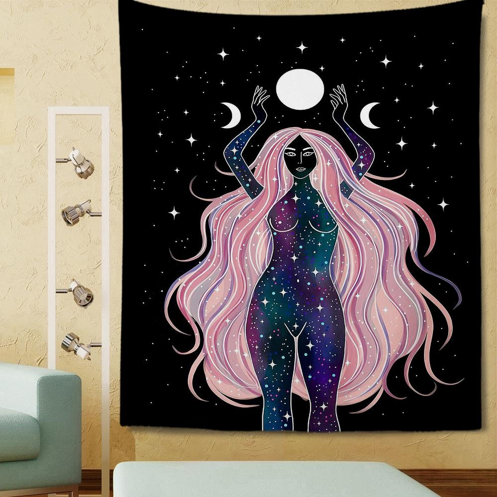 Indian girl tapestry mandala bohemian decoration lace hippie witchcraft divination custom your pattern