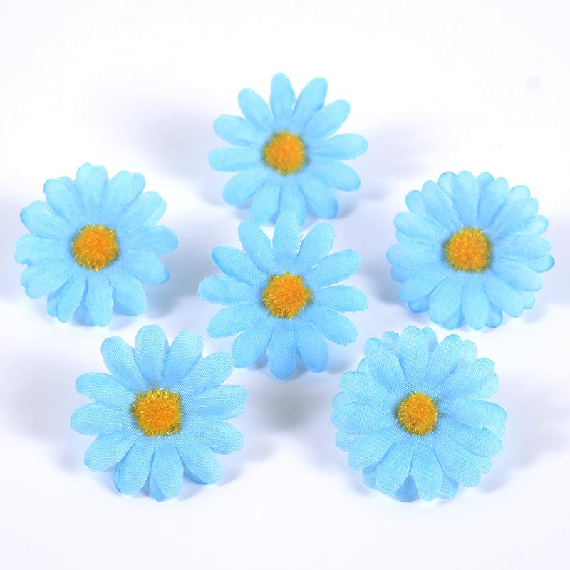 50PCs Dasiy Artificial Flowers 3.5cm Fake Flower Head For Home Wedding Garden Decoration DIY Bride Wreath Accessories Gift Craft