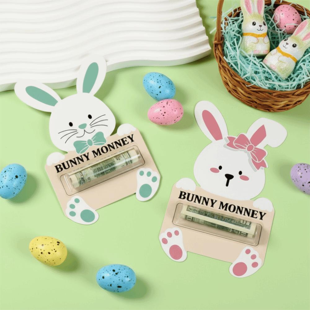 6PCS/SET Portable Bunny Banknote Card Funny Money Wallet Gift Card Holder  Home Decorations