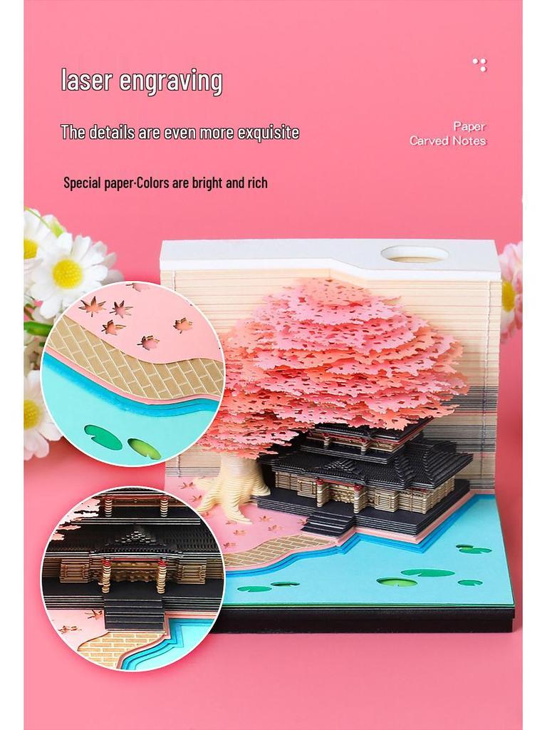 Guochao 3D Papier escultura Haftnotizen - Kreative Büro Schreibtisch Dekoration Souvenir