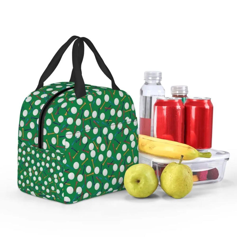 Golf Ball Pattern Insulated Lunch Bag for Kids School Cooler Thermal Food Box Tote Leakproof Lunch Boxes Container