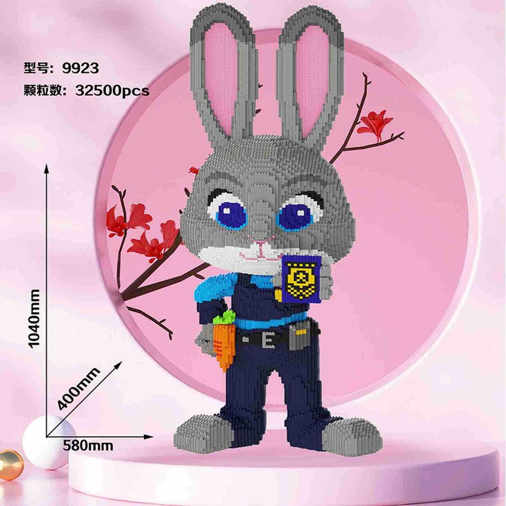 92cm Anime Judy Fox Nick Miniature Building Blocks Cartoon Zootopia 2 Model Ornament Toy Adult Children Surprise Gift