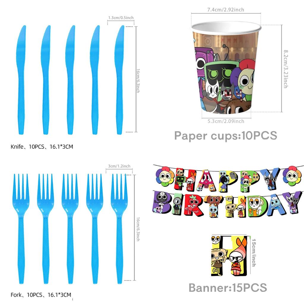 Dandys World Cartoon Party Set With Disposable Dinnerware And Decorations For Kids Event